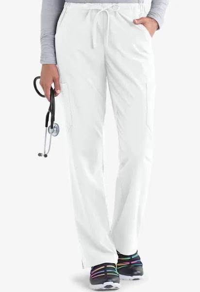 Easy Stretch Eden Women's 4-Pocket Drawstring Scrub Pants in White | Size 5x Polyester/spandex