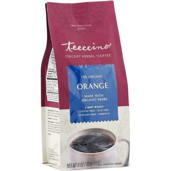 Teeccino Chicory Herbal Coffee Orange Light Roast Caffeine Free 312g