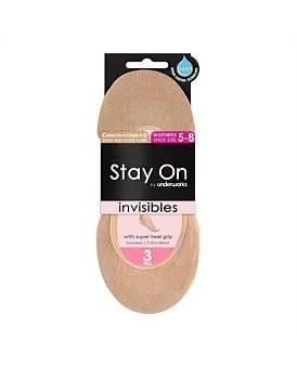 Underworks All Day Invisible Footlet 3pk Natural