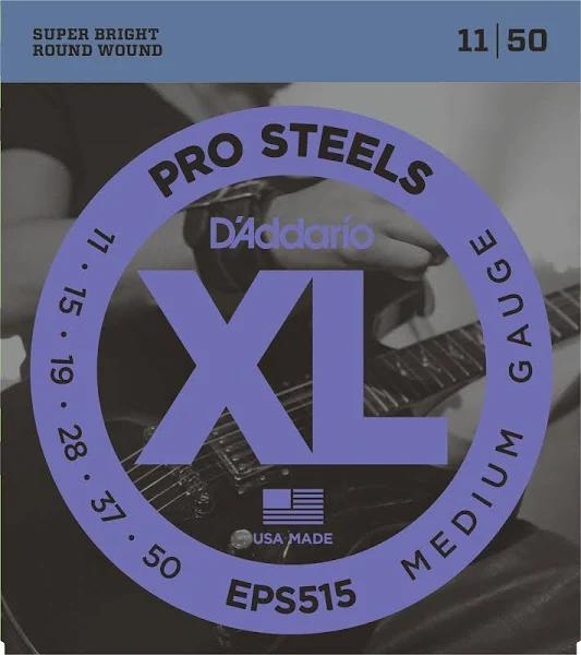 D'Addario EPS515 11-50 Medium ProSteels Electric Guitar Strings