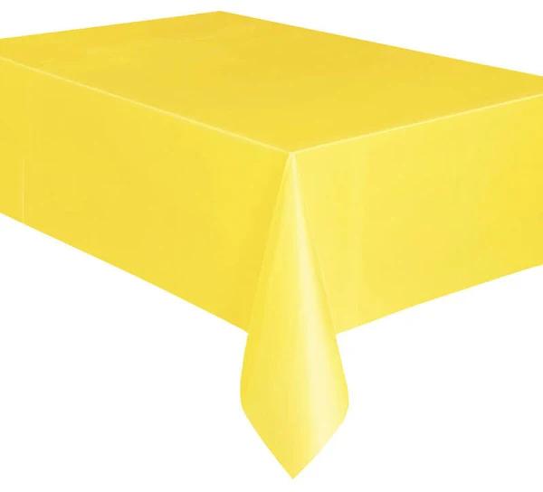 CASAMI Plastic Table Cloth Colour Rectangle Cover Birthday Party Tablecover - Soft Yellow