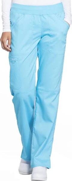 Cherokee Ww110 Mid Rise Straight Leg Pull-On Pant - Turquoise, XXS