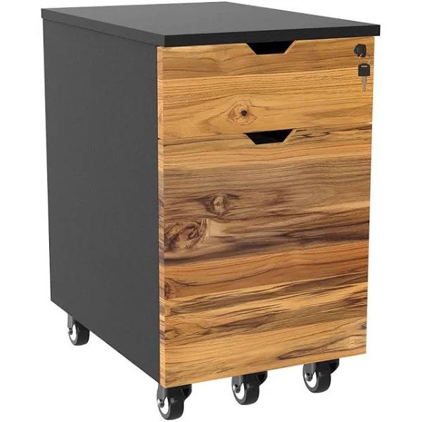 Desky Wooden Minimal Filing Cabinet - Black