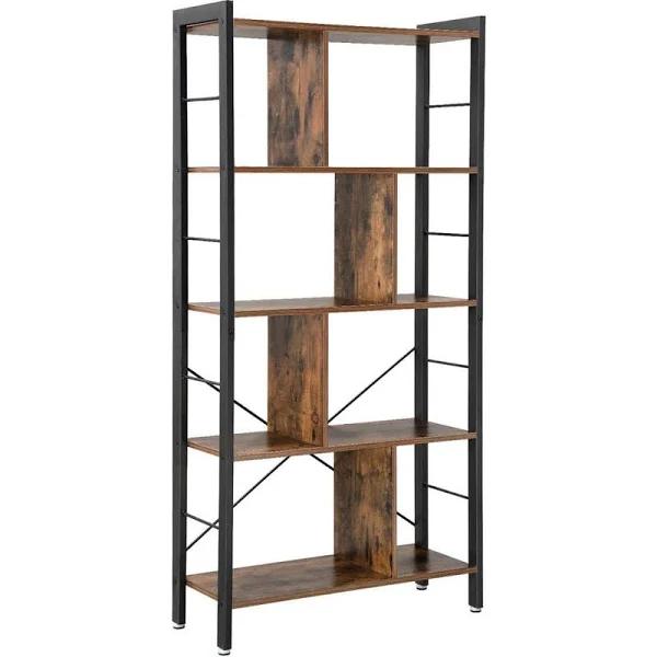 VASAGLE Bookshelf Rustic Brown and Black