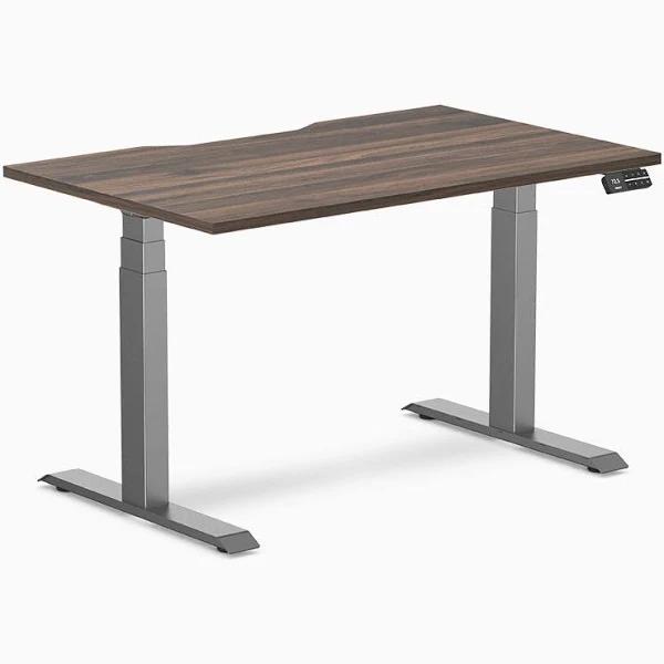 Desky Dual Scalloped Melamine Sit Stand Desk