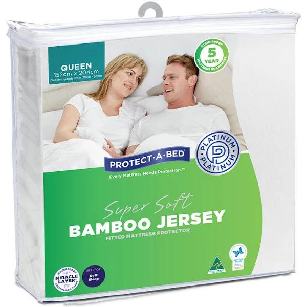 Protect-A-Bed Super Soft Bamboo Jersey Fitted Waterproof Mattress Protector-Super King