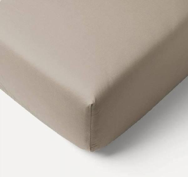 Armidayle Bamboo Eco 400THC Cotton Mega Fitted Sheet Range Stone - Mega Queen / Natural