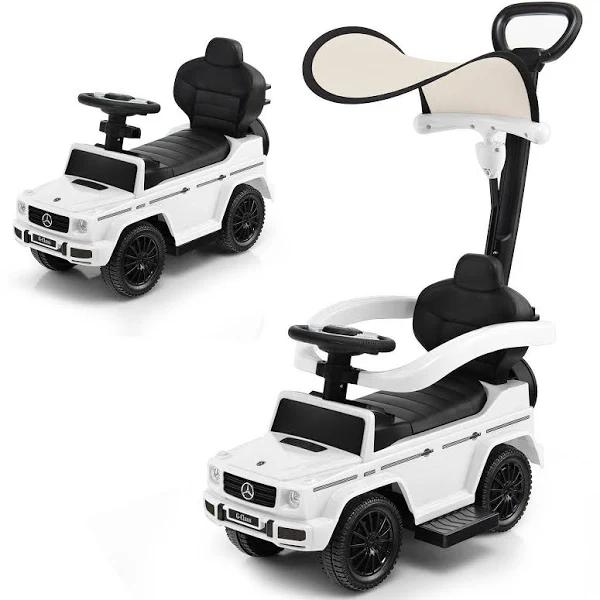 Costway Kids Licensed Mercedes Benz Ride On Push Car Kids-Friendly Designed Sliding Stroller White