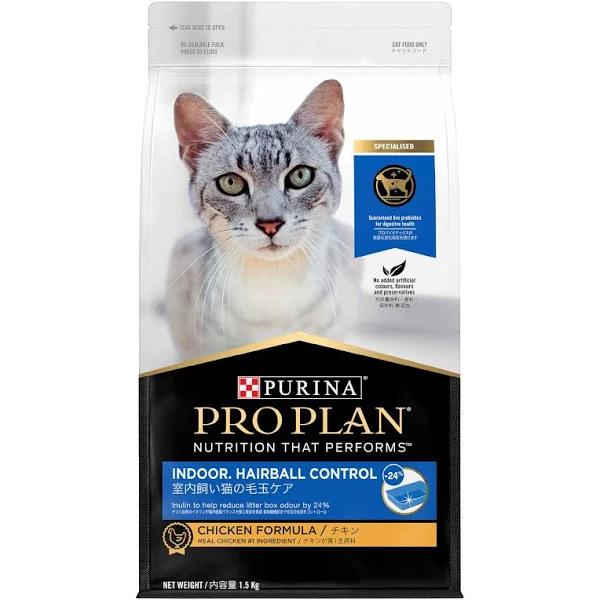 Pro Plan Adult Indoor Hairball Control Dry Cat Food 1.5kg