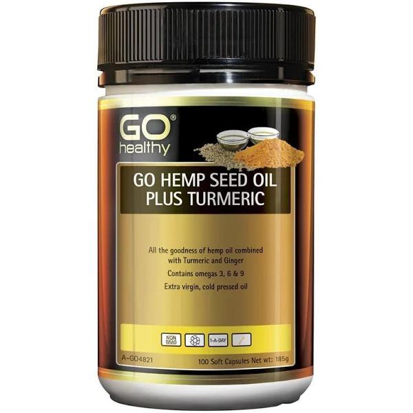 Go Healthy Go Hemp Seed Oil Plus Turmeric 100 Capsules