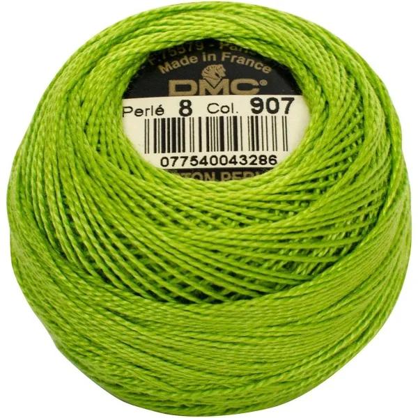 DMC Pearl Cotton Ball Size 8 87yd Light Parrot Green