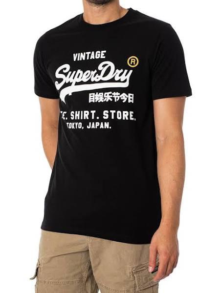 Superdry Vintage Logo Store Classic Tee in Black XXXL