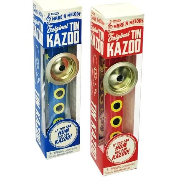 Schylling Musical Instruments Original Classic Tin Kazoo Blue/Yellow & Red/Yellow Gift Set Bundle - 2 Pack