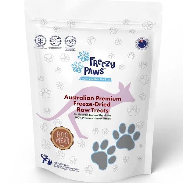 Freezy Paws Freeze Dried Kangaroo Meat Treats 80g