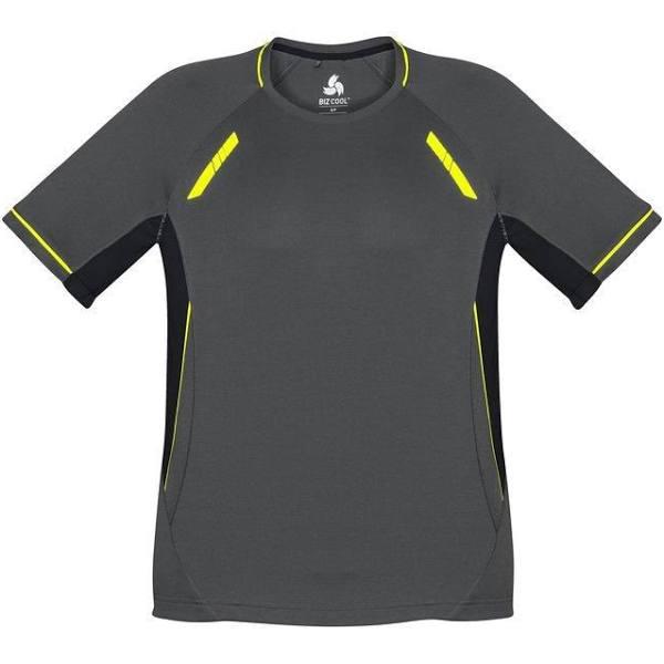 Biz Collection T701MS Renegade Mens Tee XL / Grey/Black/Fluoro Yellow