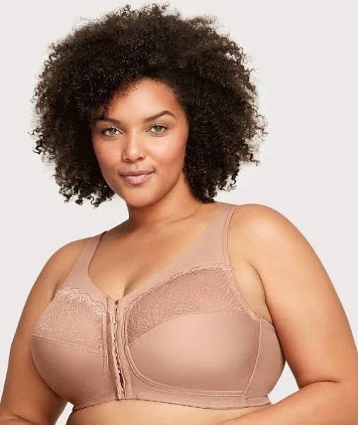 Glamorise Magiclift Natural Shape Wire-Free Front-Closure Bra - Cappuccino - 18G