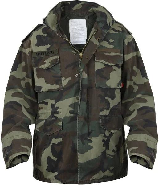 Milspec Vintage M-65 Field Jacket Woodland Camo / S