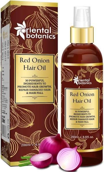 Oriental Botanics Red Onion Hair Growth Oil, 200ml - With 30 Oils & EX