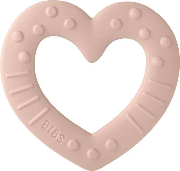 Bibs Baby Bitie Heart Teether Blush