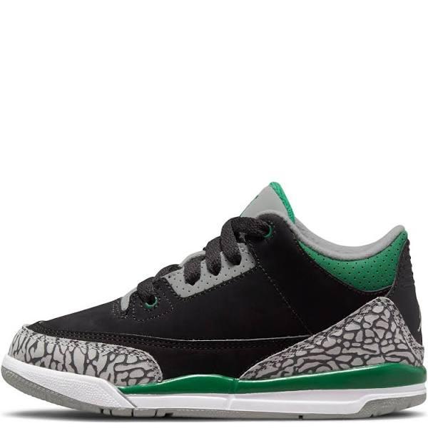 Air Jordan 3 Retro PS 'Pine Green' Sneakers | Black | Kid's Size 1.5