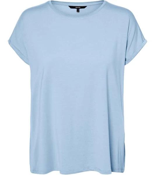 Vero Moda Ava Plain Short Sleeve T-Shirt Blue S Woman