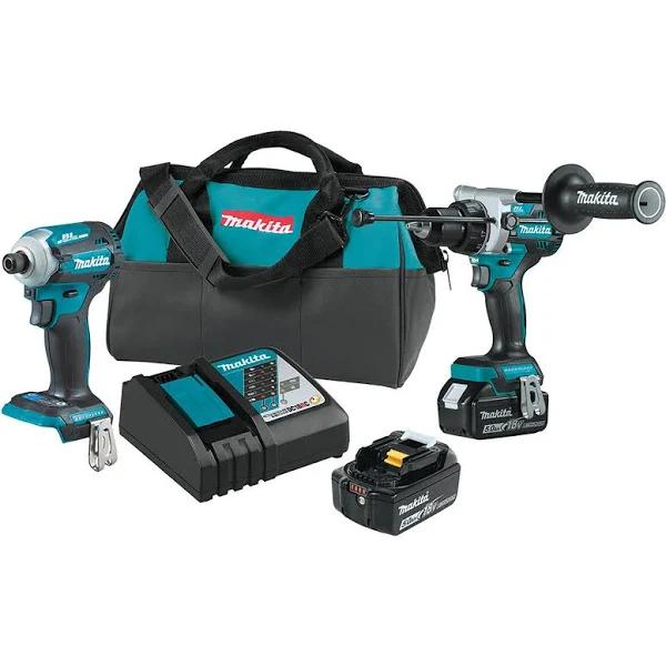 Makita 18V LXT Lithium-Ion Brushless Cordless Combo Kit 5.0 AH (2-Piece) XT288T