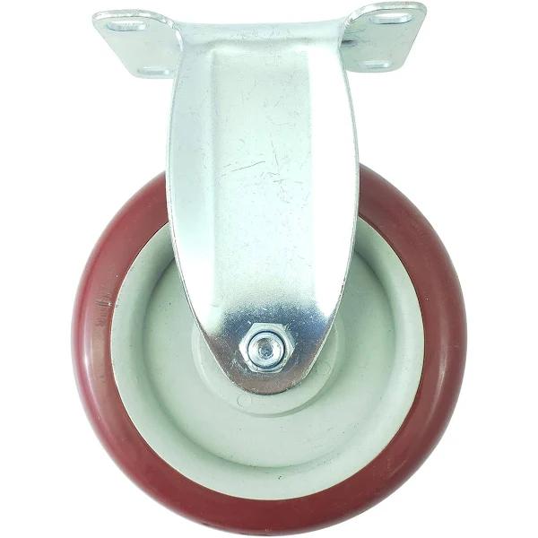 riin Single 5inch 125mm Solid Hard Plastic Caster Wheel Heavy Duty Industrial Castor Fixed Non Swivel 140kg ea For Trolley Furniture Equipment