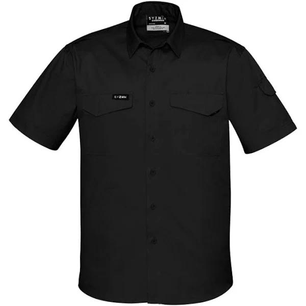 Syzmik Mens Rugged Cooling Short Sleeve Shirt ZW405 Black / 7XL