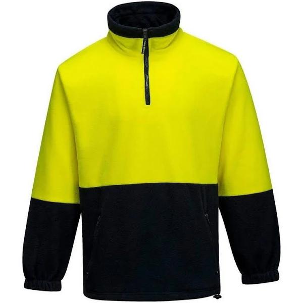 Prime Mover MF115 Polar Fleece Jumper, Yellow/Navy / S