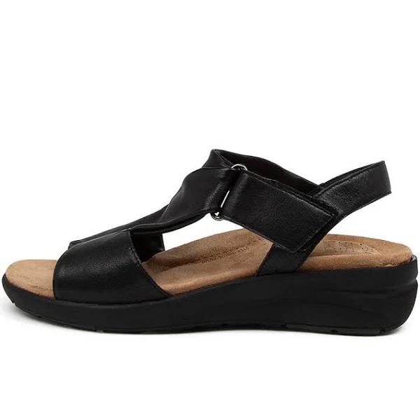 Ziera Nazly Xw Leather Sandals in Black, Size 40 EU