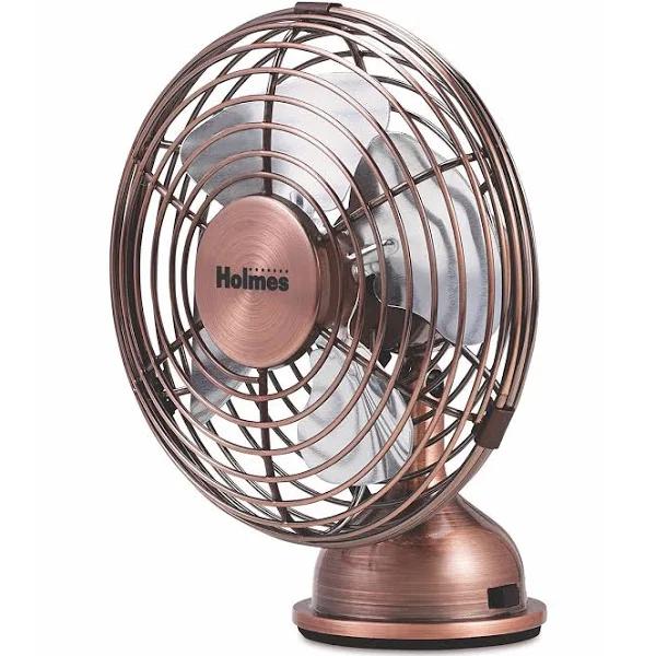 Holmes Heritage 4-Inch Mini USB Desk Fan, Brushed Copper