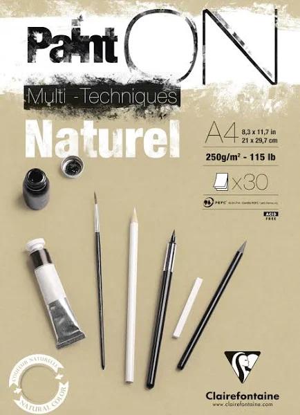 Clairefontaine A4 Paint'ON Paper Pad Natural 250gsm | 30 Sheets