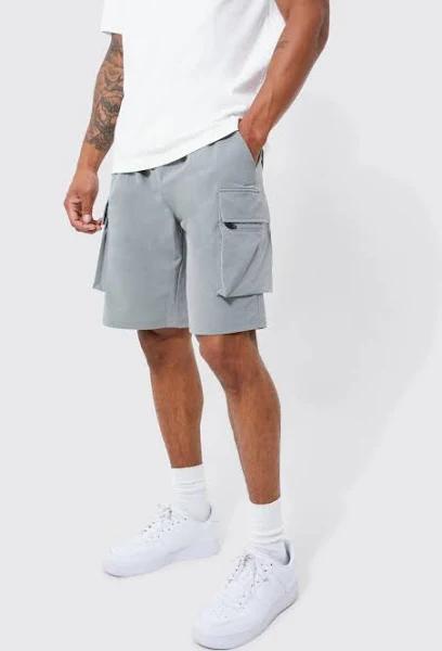 Mens Sage Elastic Relaxed Lightweight Stretch Cargo Short