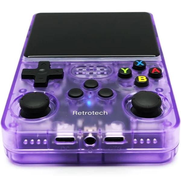 RetroTech R36s Handheld Video Game Console with Build-in 15000 Games (Purple Transparent)