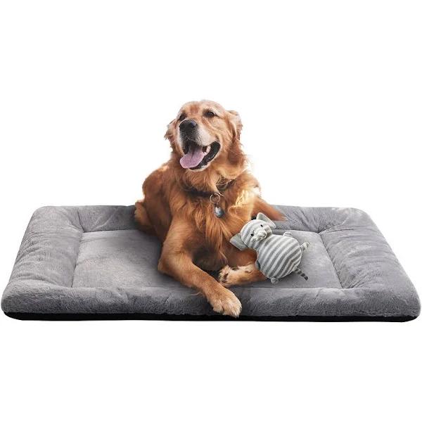 Dog Beds Crate Pad for Large Dogs Fit Metal Dog Crates,Ultra Soft Dog Crate Bed Washable & Anti-slip Kennel Pad for Dogs Cozy Sleeping Mat,Gray