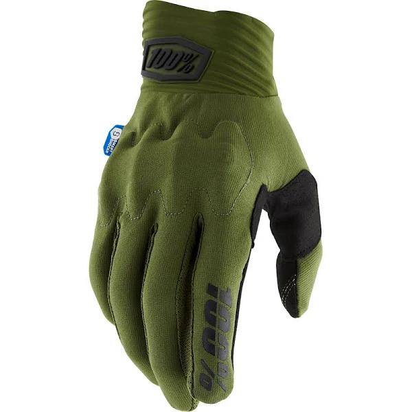 100% Cognito Smart Shock Gloves Medium Army Green