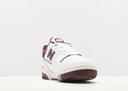 New Balance White & Burgundy 550 Sneakers