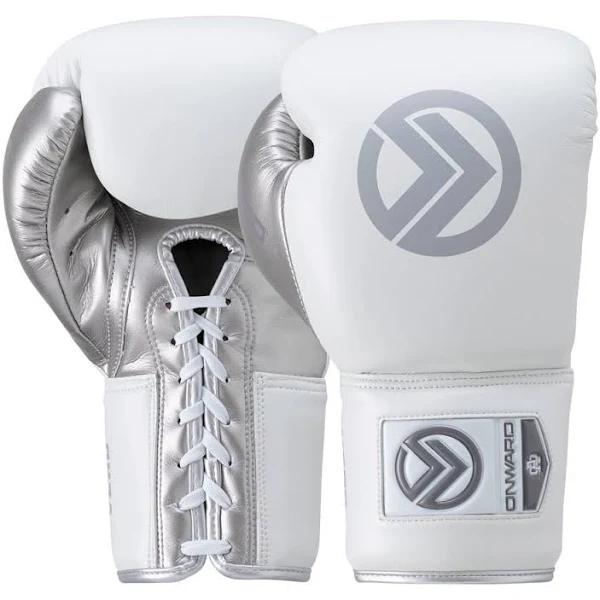 Onward Vero Lace Up Boxing Glove White/Silver / 16oz