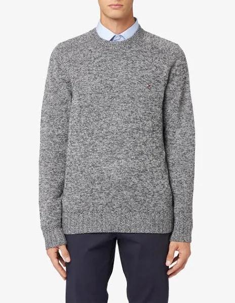 David Jones Tommy Hilfiger Multi Htr Merino Crew Neck in Grey Mouline, Size XL