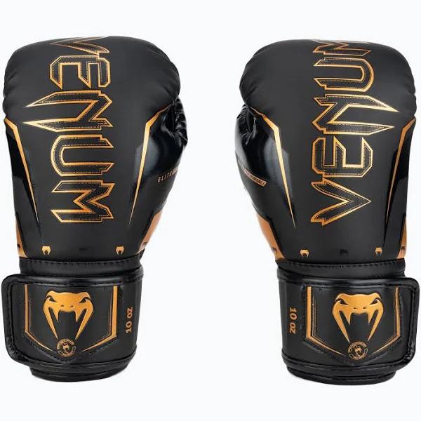 Venum Elite Evo Boxing Gloves - Black/Bronze