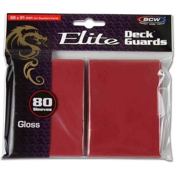 BCW Deck Protectors Standard Elite Gloss, 80pcs (Red)