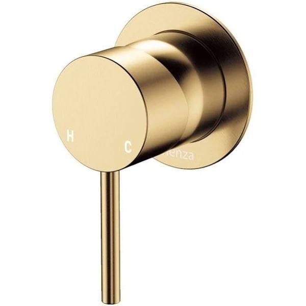 Fienza Kaya Wall Mixer - Urban Brass - Small Round Plate