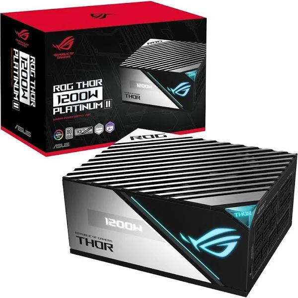 Asus ROG Thor 1200W Platinum II (1200 Watt, Fully Modular Power Supply, 80+ Platinum, Lambda A++ Certified, ROG Heatsinks, 135mm PWM Fan, 0dB Mode,