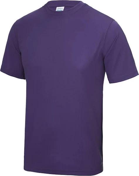 Just Cool Mens Performance Plain T-Shirt Purple T-Shirt