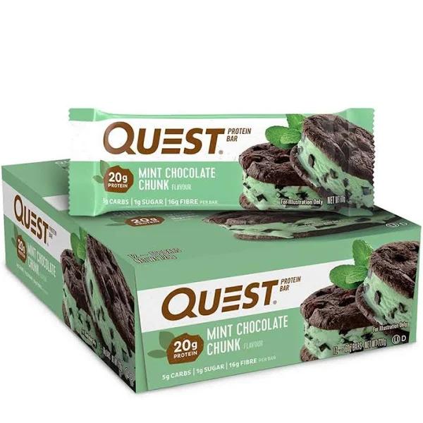 Quest Protein Bar Mint Choc Chunk - 12 x 60g