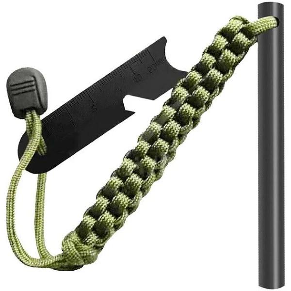 Ferrocerium Flint Rod Survival Fire Starter with Striker Paracord