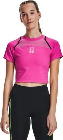 Under Armour Women's Run Anywhere Crop Short Sleeve Pink MD