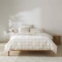 Stonewashed Cotton Printed Sand Gingham Quilt Cover Separates - Single