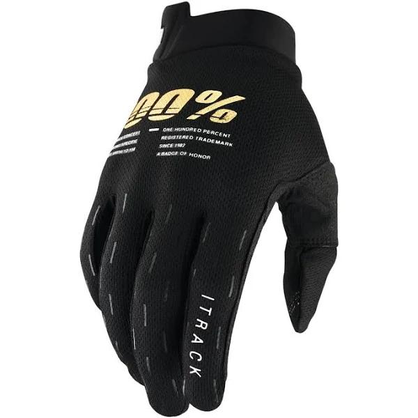 100 Percent iTrack Youth Gloves Black