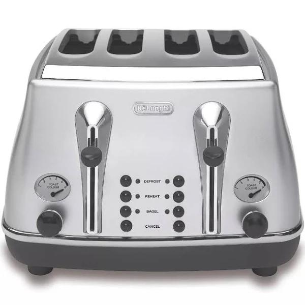 Delonghi CTO4003S Icona 4 Slice Toaster: Silver